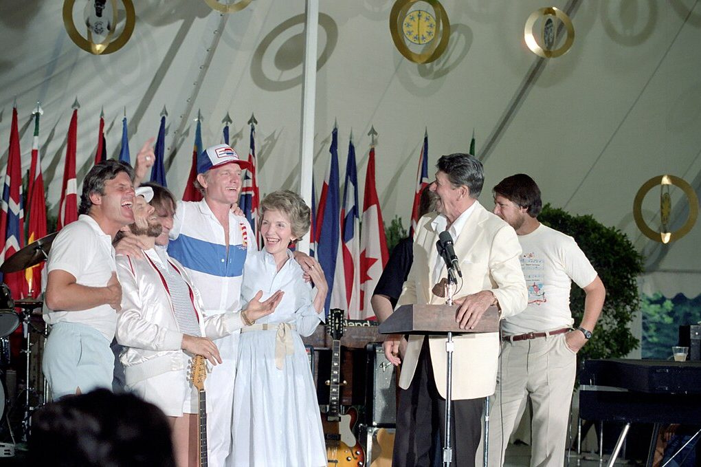 President Reagan and Nancy Reagan with Beach Boys after 1983 ban controversy